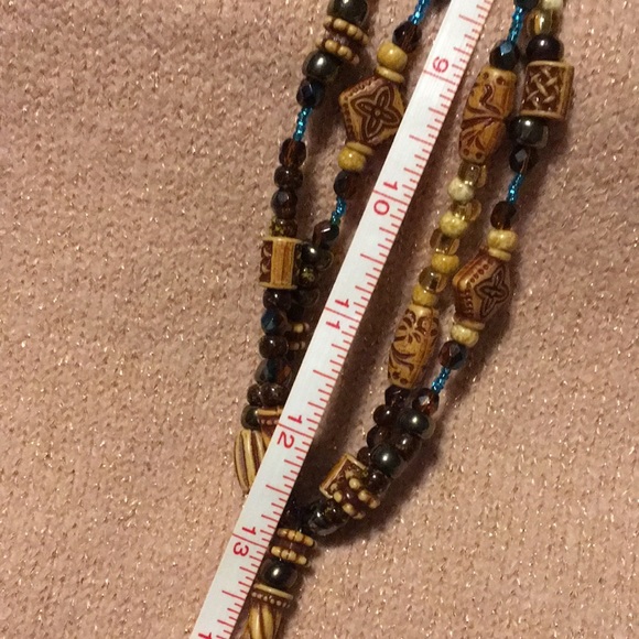 Glass Beads Lariat Necklace - One of a Kind - Picture 7 of 9
